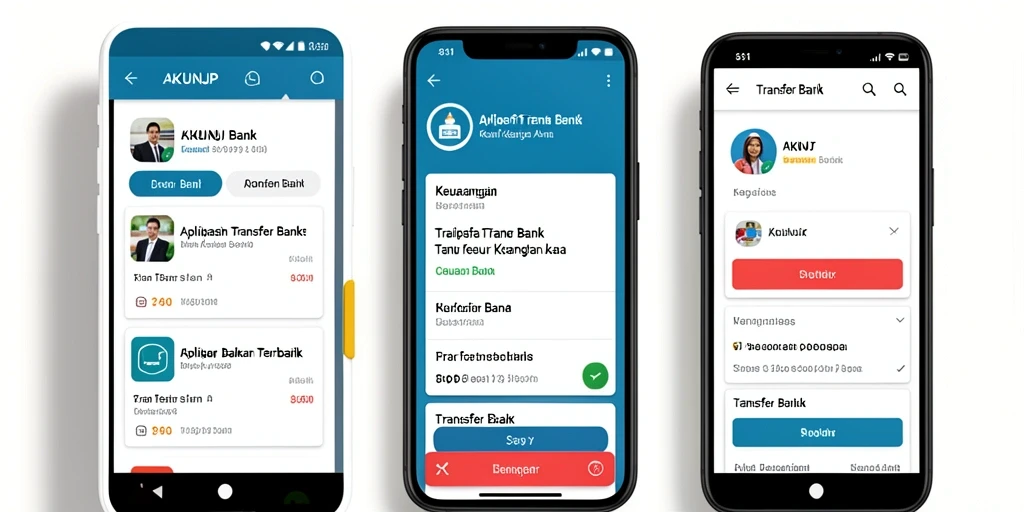 Antarmuka aplikasi AKUNJP dengan fitur Transfer Bank yang jelas.