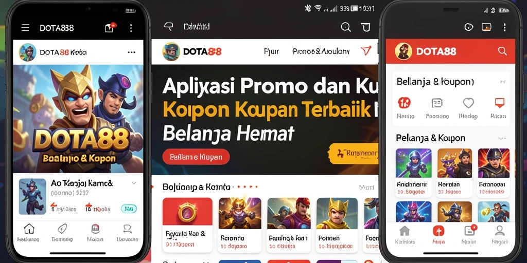 Antarmuka DOTA88 menunjukkan berbagai kupon diskon menarik.