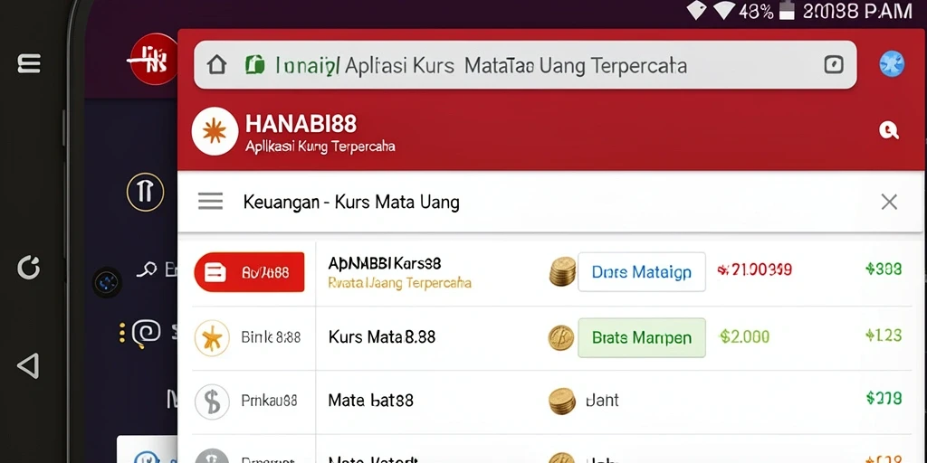 Antarmuka HANABI88 menampilkan kurs mata uang secara jelas dan informatif.