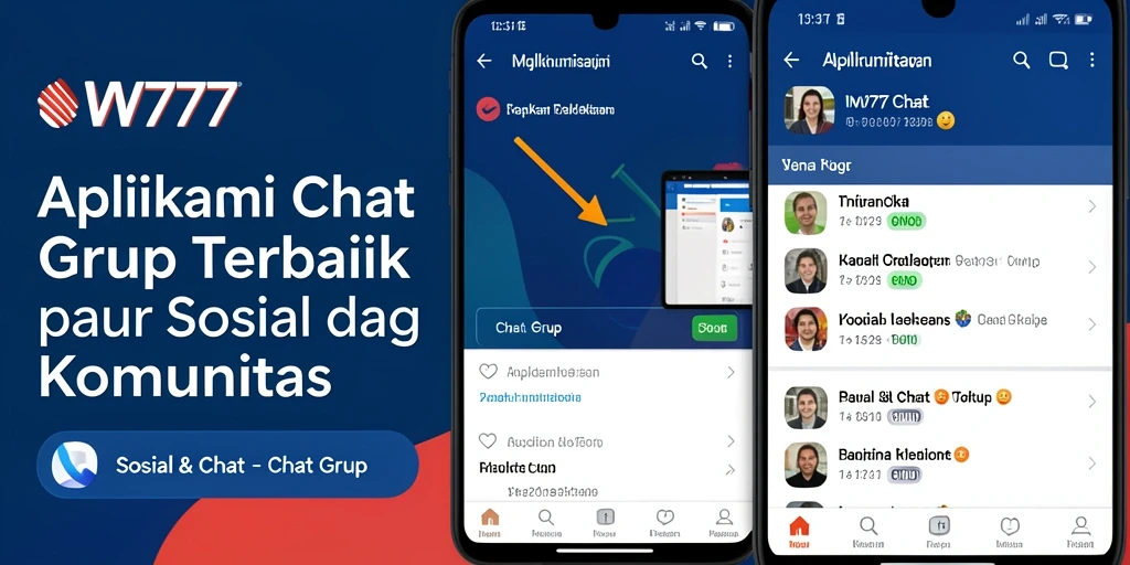 Antarmuka utama IW777 menampilkan fitur Chat Grup yang interaktif.