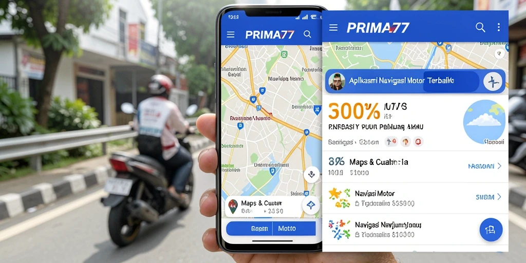 Tampilan antarmuka PRIMA77 untuk Navigasi Motor yang mudah digunakan.