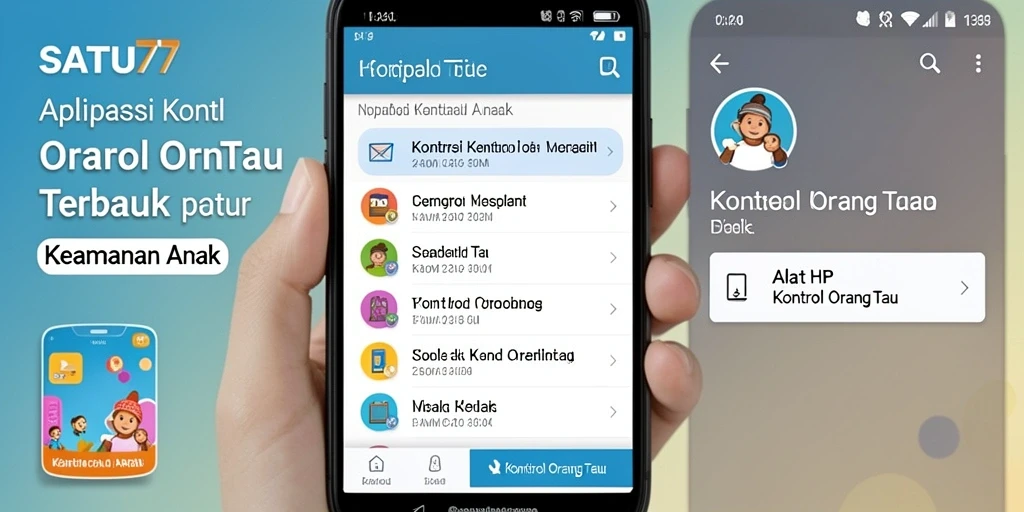 Antarmuka utama SATU77 dengan fitur kontrol orang tua yang intuitif.