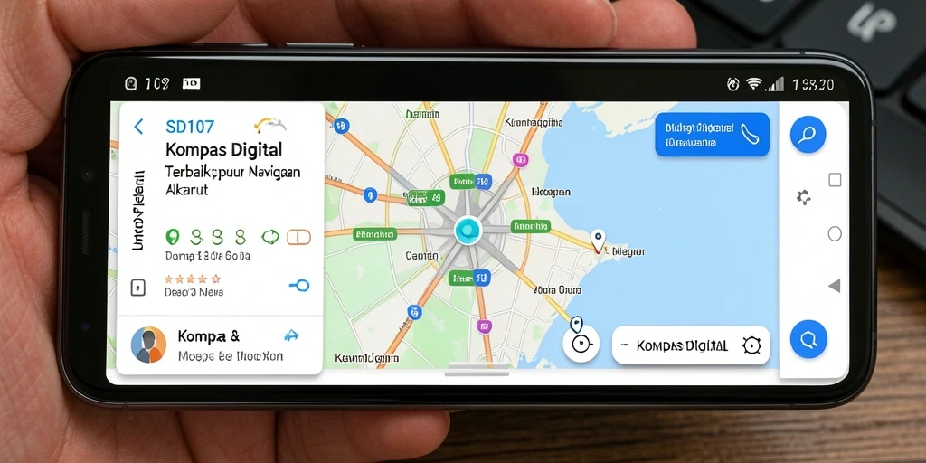 Antarmuka sederhana dan fungsional dari kompas digital SD107.