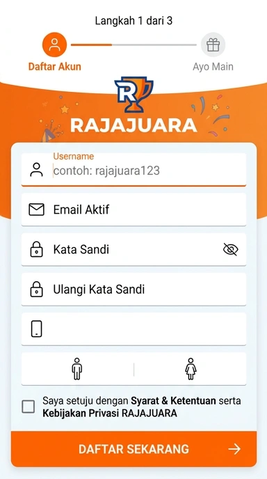 Panduan Registrasi Akun Baru rajajuara untuk Pengguna Android