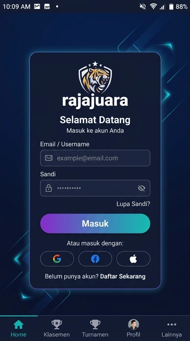 Masuk Akun Rajajuara untuk Pengguna Android